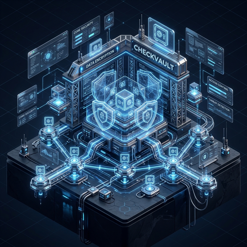 Plataforma Enterprise: Seguridad CheckVault, PWA y sincronización multi-tenant.